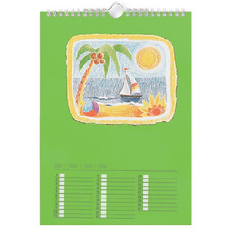 folia Calendrier mural créatif, A4, 170 g/m2, noir