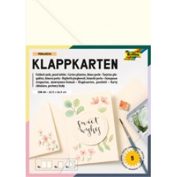 folia Kit de cartes pliantes, 105 x 150 mm, blanc perle