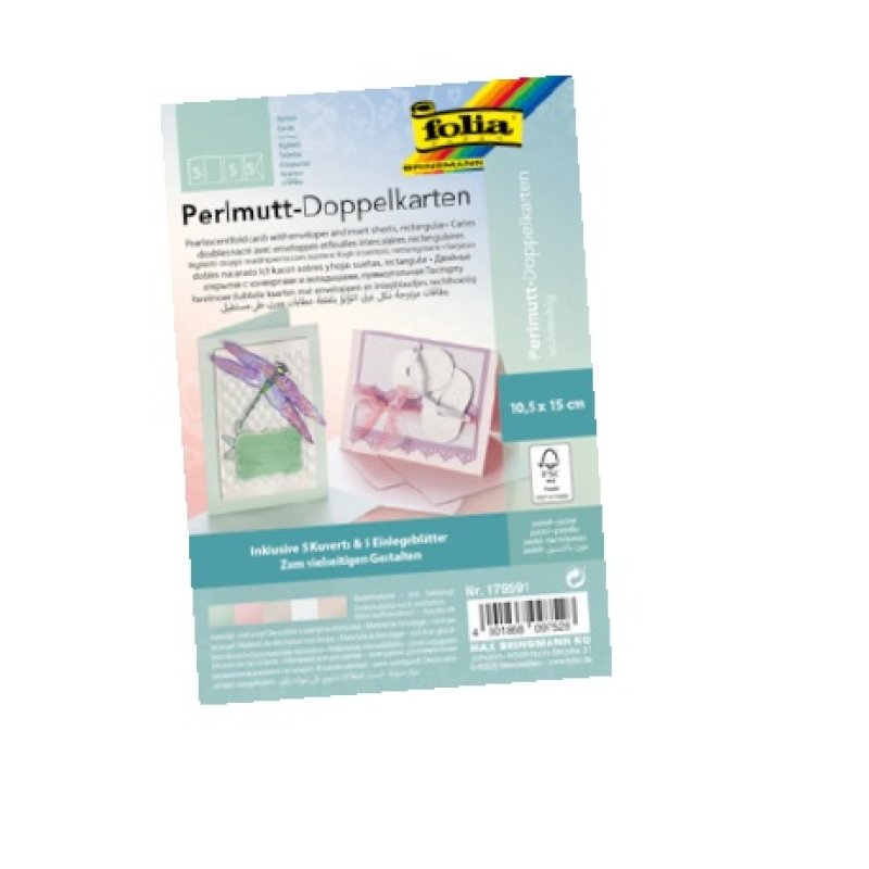 folia Kit de cartes pliantes, 105 x 150 mm, nacre pastel