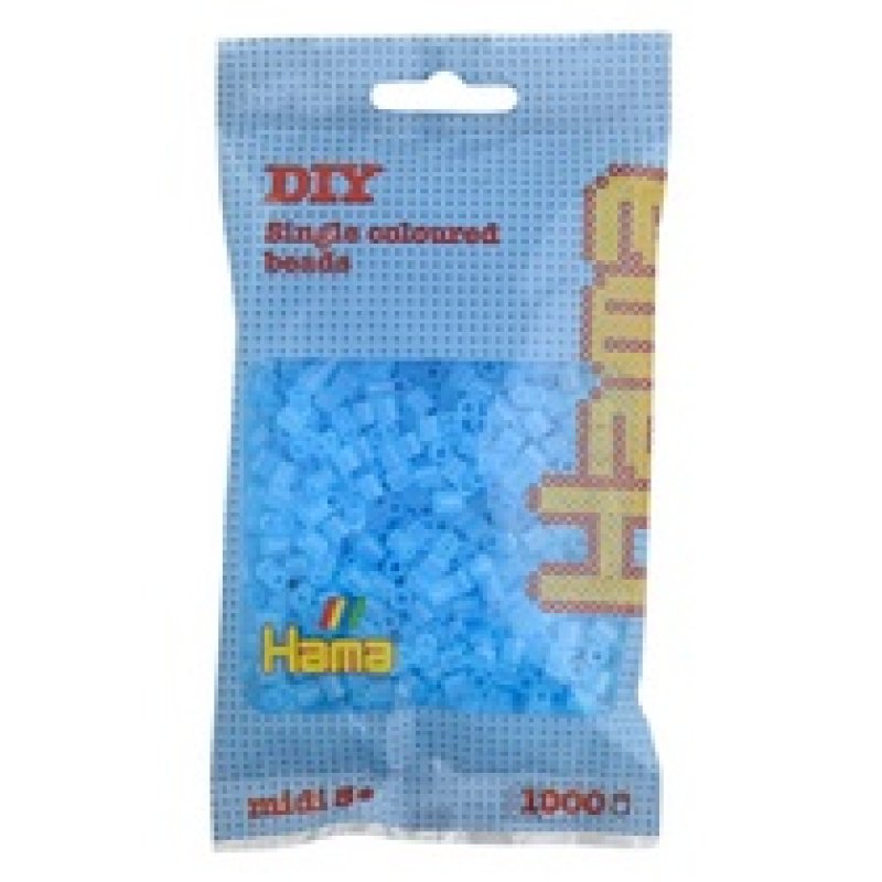 Hama Perles à repasser midi, sachet, aqua transparent
