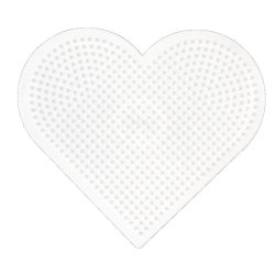 Hama Plaque pour perles midi "Grand coeur", blanc