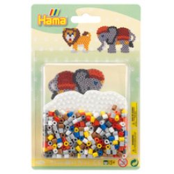 Hama Perles à repasser midi "Eléphant/lion", sous blister