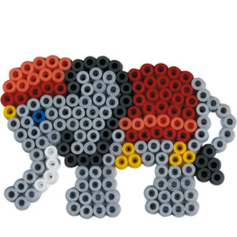 Hama Perles à repasser midi "Eléphant/lion", sous blister