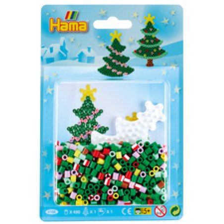 HAMA Perles à repasser midi "Arbre de Noël", sous blister