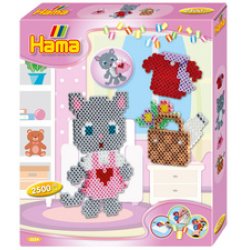 Hama Perles à repasser midi "Chat habillé", boîte cadeau