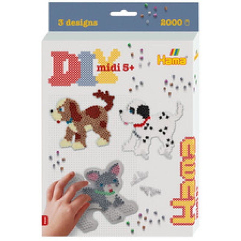 Hama Perles à repasser midi "Chien & chat", boîte cadeau