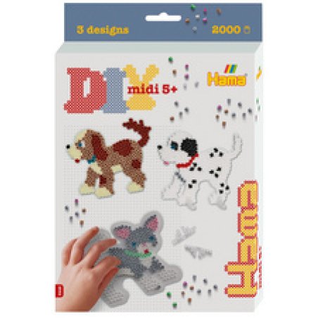Hama Perles à repasser midi "Chien & chat", boîte cadeau