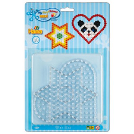 Hama Plaques pour perles à repasser "Coeur, étoile", blister