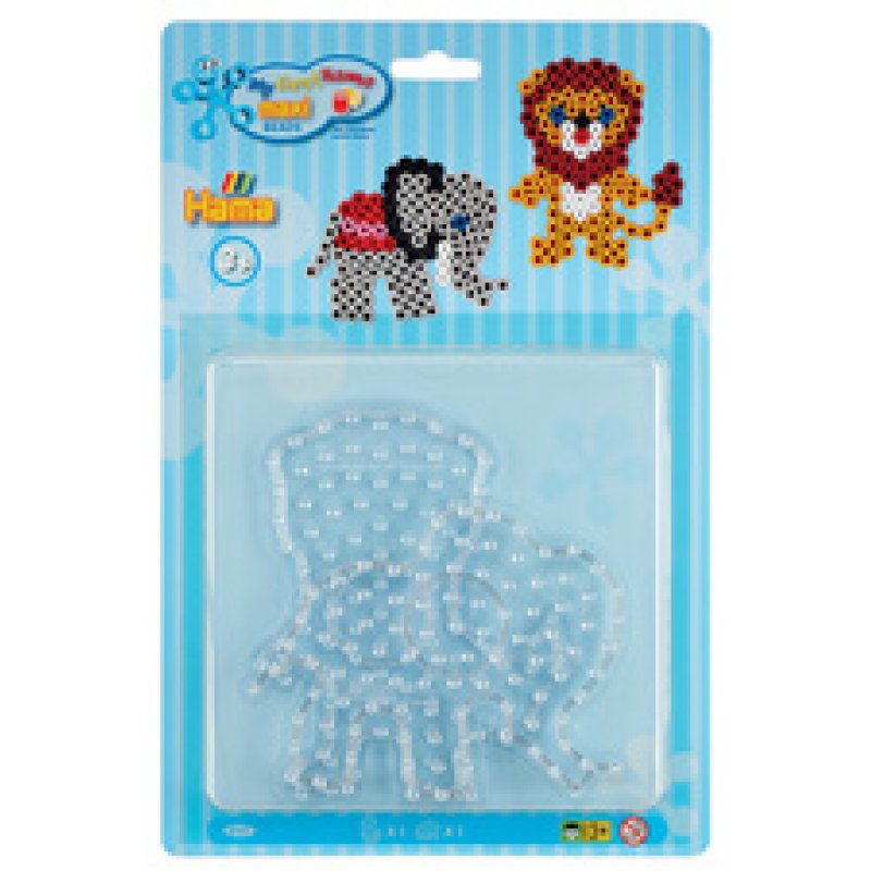 Hama Plaques pour perles à repasser "Lion, petit éléphant"