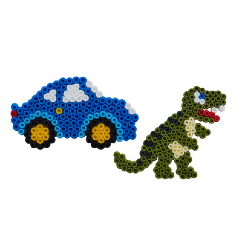 Hama Perles à repasser midi "Voiture/dinosaure", en blister