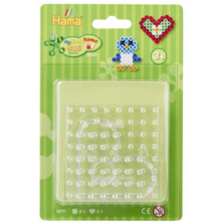 Hama Plaques à picots pour perles à repasser "Carré, coeur"