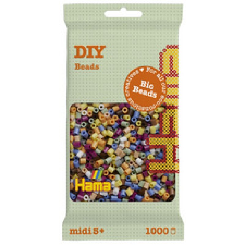 Hama Perles à repasser Bio midi, sachet, "mix 10 couleurs"