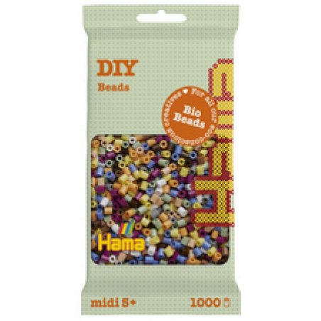 Hama Perles à repasser Bio midi, sachet, "mix 10 couleurs"