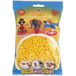 HAMA Perles à repasser midi, sachet de 3.000, jaune