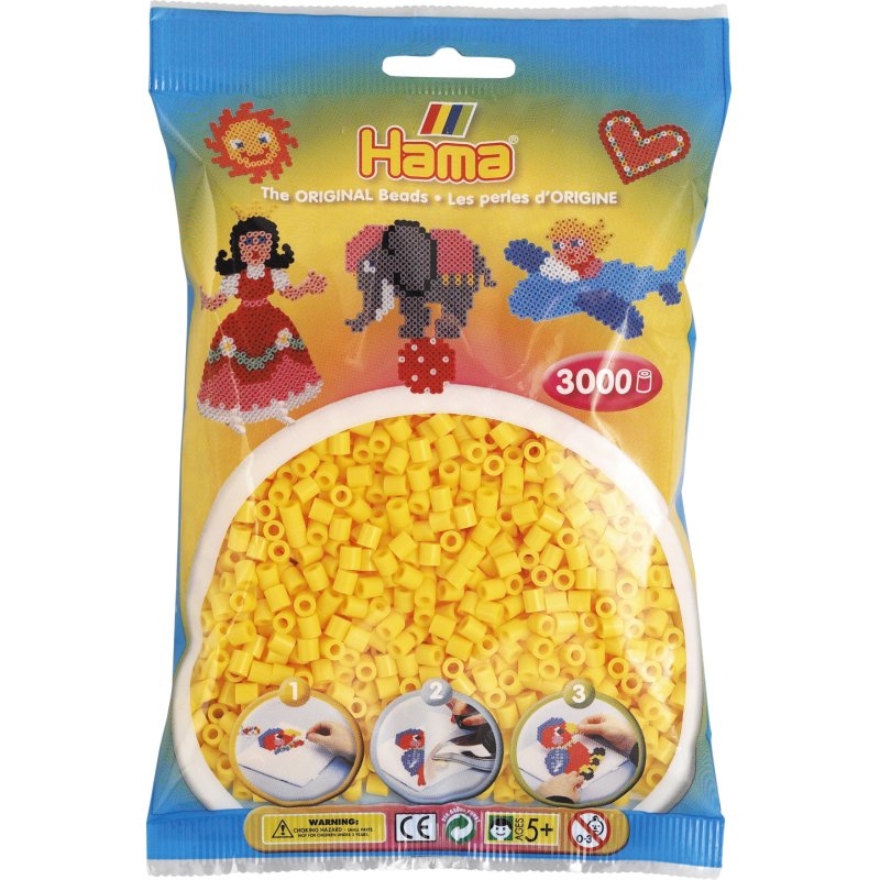 Hama Beads 201-03 perle Perle droite Jaune 3000 pièce(s)