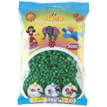 HAMA Perles à repasser midi, sachet de 3.000, vert