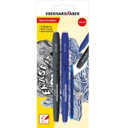 Eberhard Faber Erase it! Stylos à encre gel avec bouchon Noir, Bleu 2 pièce(s)