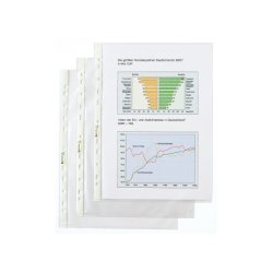 Rexel Pochettes grainées A4 ouverture haut, transparent (100)