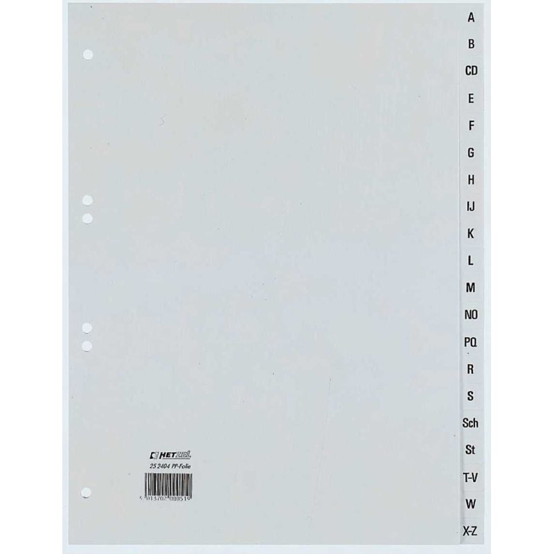 Rexel PP Dividers, grey, alphabetica