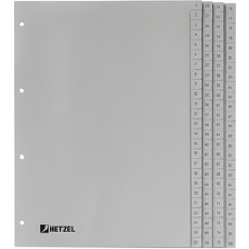 Rexel PP Dividers, grey, numerical