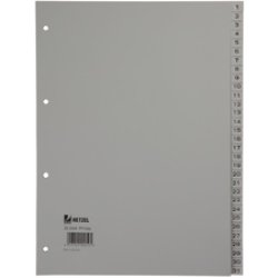 HETZEL Intercalaires en plastique, chiffres, A4, 1-20, PP