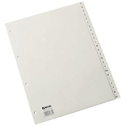 HETZEL Intercalaires en plastique, A-Z, A4, PP, gris, 20