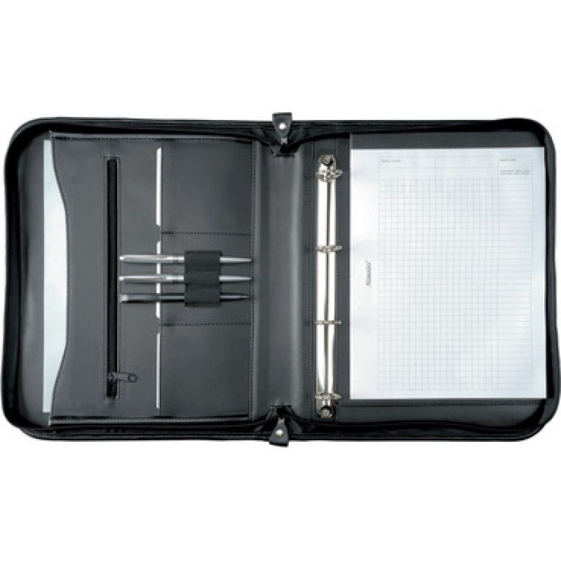 Alassio Serviette classeur "LIMONE", A4, cuir nappa, noir