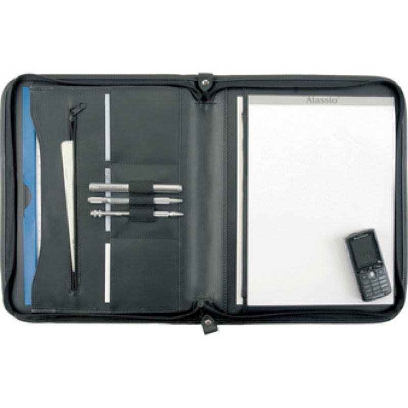 Alassio Conférencier "MILANO", A4, cuir, noir