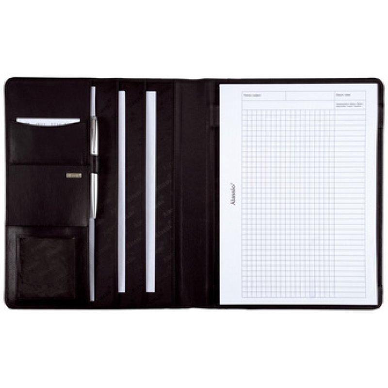 Alassio Conférencier "CREMONA", A4, cuir nappa, noir