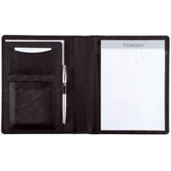 Alassio Conférencier "BORMIO", A5, cuir nappa, noir