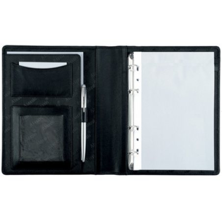 Alassio Serviette classeur "BENACO", A5, cuir nappa, noir