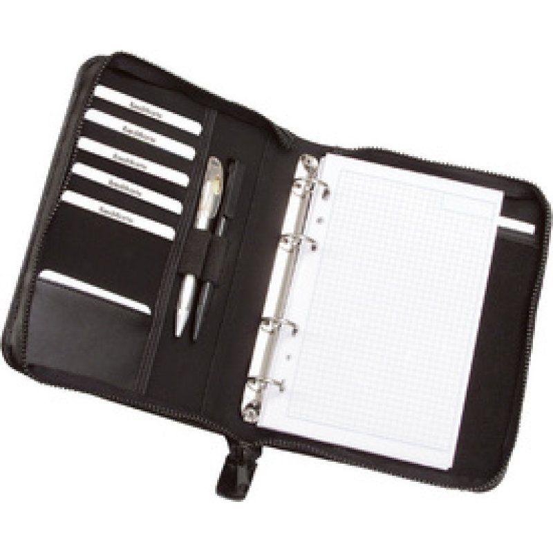 Alassio Serviette classeur "LUINO", A5, similicuir, noir