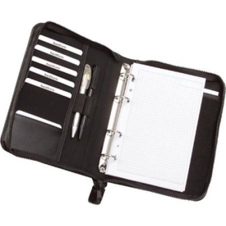 Alassio Serviette classeur "LUINO", A5, similicuir, noir