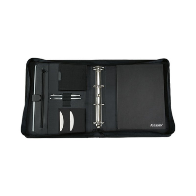 Alassio Serviette classeur "RIMINI", A4, similicuir, noir
