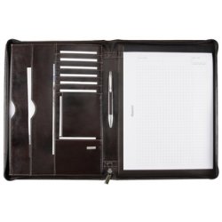 Alassio Conférencier "MONACO", A4, cuir, marron sombre