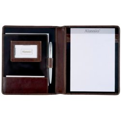 Alassio Conférencier "MONACO", A5, cuir, marron foncé
