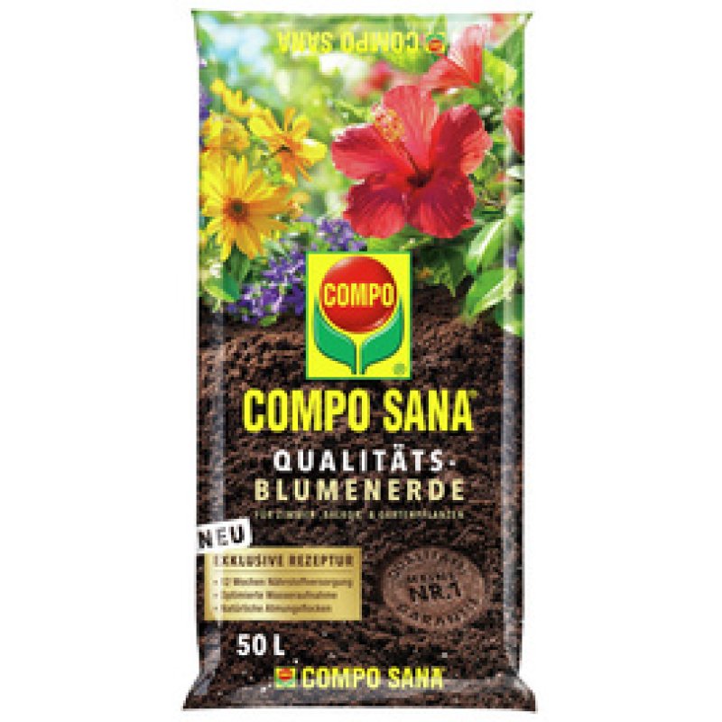 COMPO SANA Terreau de rempotage de qualité pour fleurs, 10 l