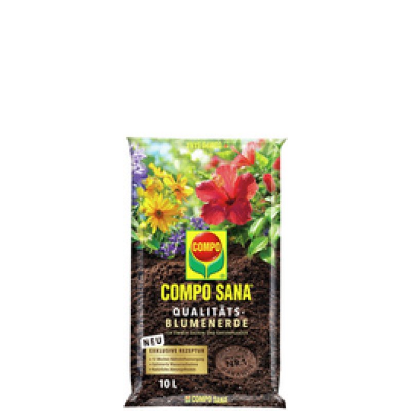COMPO SANA Terreau de rempotage de qualité pour fleurs, 10 l
