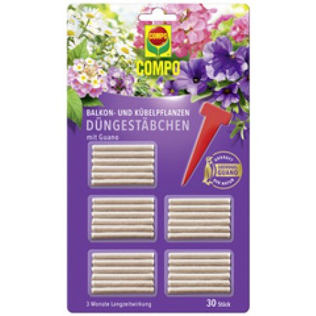 COMPO Balkon- und Kübelpflanzen Düngestäbchen mit Guano
