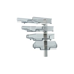 Hansa Colonne pivotante avec 4 bacs courrier, gris clair