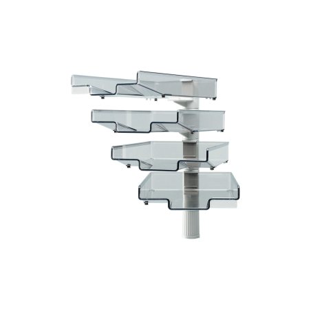 Hansa Colonne pivotante avec 4 bacs courrier, gris clair