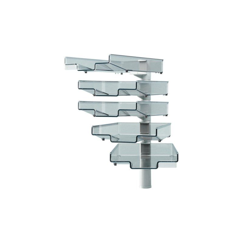 Hansa Colonne pivotante avec 5 bacs courrier, gris clair