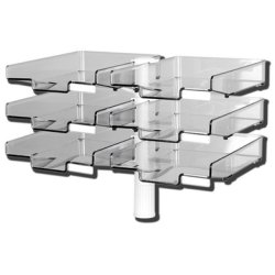 Hansa Colonne pivotante avec 6 bacs à courrier, gris clair