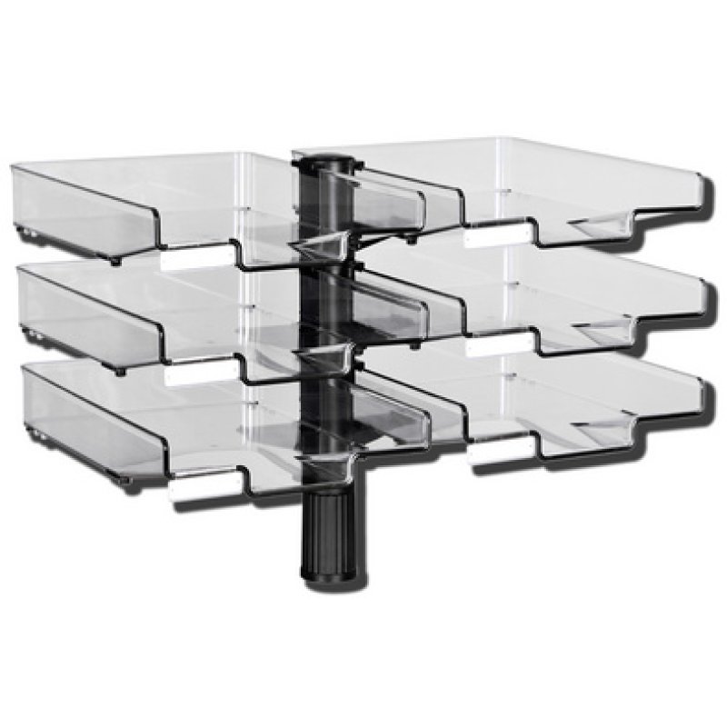 Hansa Colonne pivotante avec 6 bacs à courrier, gris clair