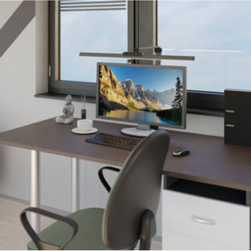 Hansa Lampe de bureau à LED "Flow", avec pince, anthracite