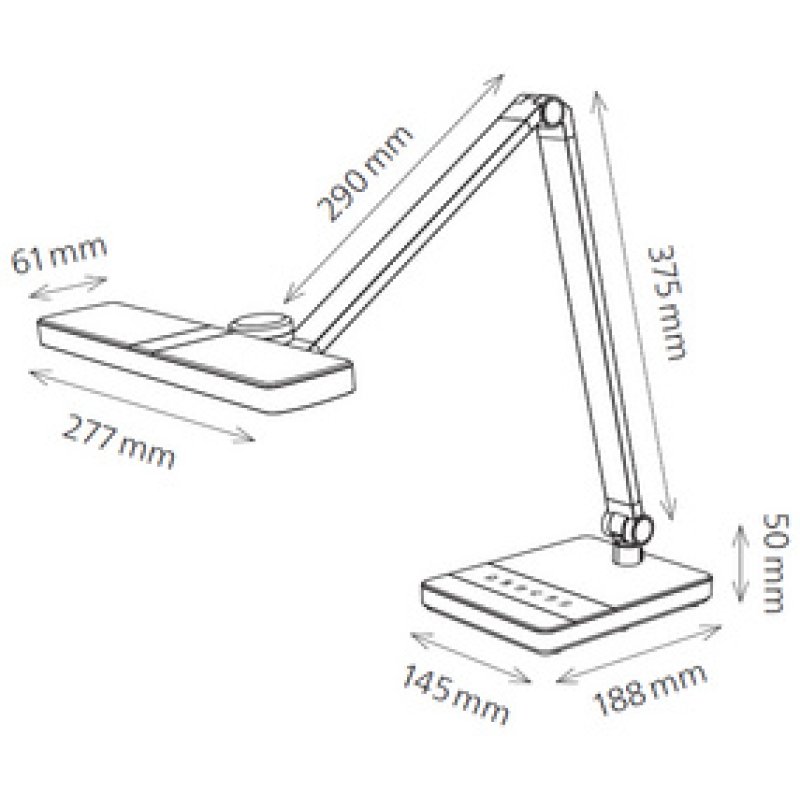 Hansa Lampe de bureau à LED Nimbus, pied, argent