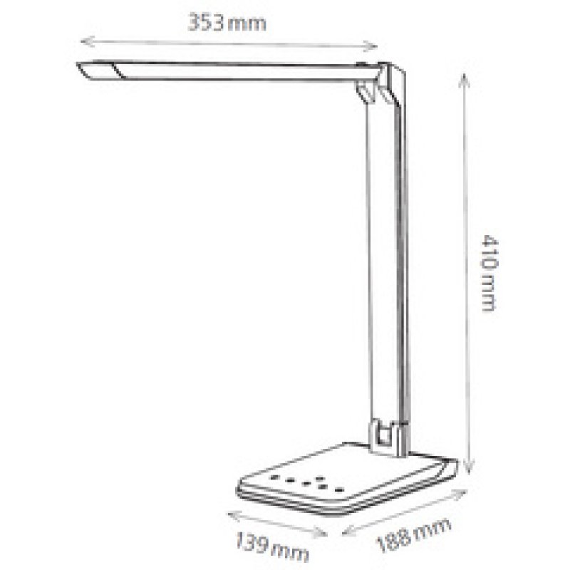 Hansa Lampe de bureau à LED Lumina, pied, gris métallisé