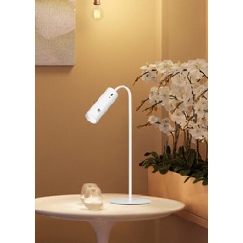 Hansa Lampe de bureau à LED rechargeable Flare spot, blanc