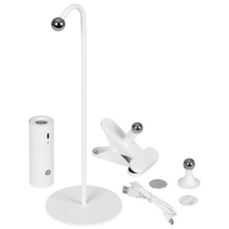 Hansa Lampe de bureau à LED rechargeable Flare spot, blanc