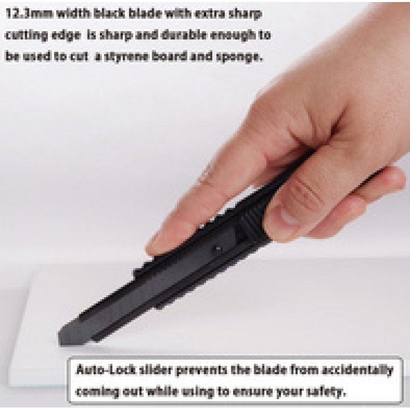 NT Cutter PMGH-EVO2, boîtier en aluminium, 12,3 mm, noir